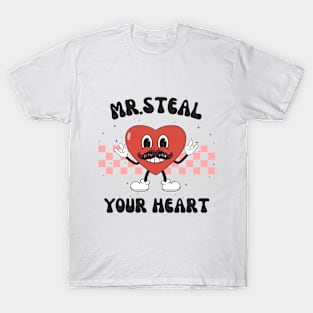 "Mr.Steal" a heart cartoon character T-Shirt